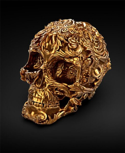 carved skull 3D print model - Mito3D