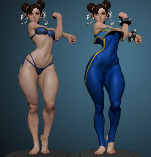 chunli hünerli model stl ev oyunlar sokak dövüşçü 3D print model - Mito3D