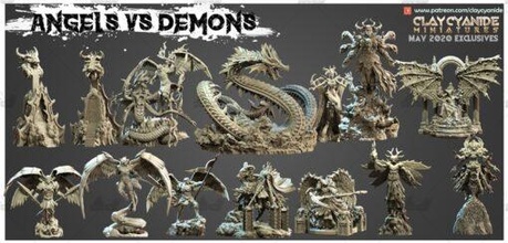 argila cianeto 202005 anjos demônios 3d print model - Mito3D