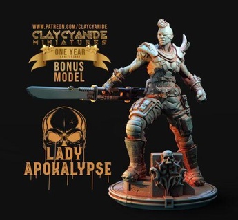 clay cyanide lady apokalypse ing model stl miniatures 3d print model - Mito3D