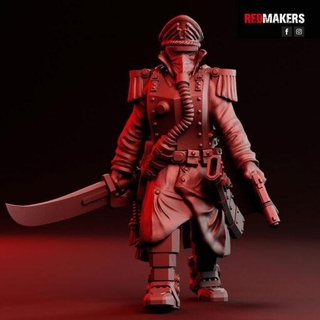 commissar imperial force redmakers home miniatures 3d print model - Mito3D