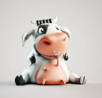 mignonne vache ing modèle stl 3d impression 3d print model - Mito3D