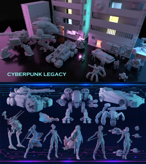 cyberpunk héritage ing modèle stl accueil maison 3d impression 3D print model - Mito3D