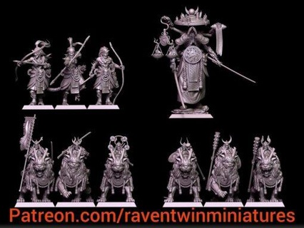 december 2021 fantasy raven twin miniatures 3d print model - Mito3D