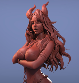 devil girl bust ing model stl home 3d print 3d print model - Mito3D