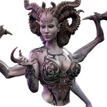 devil girl bust 3d print model - Mito3D