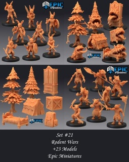 epic april 2021 rodent wars set home miniatures 3d print model - Mito3D