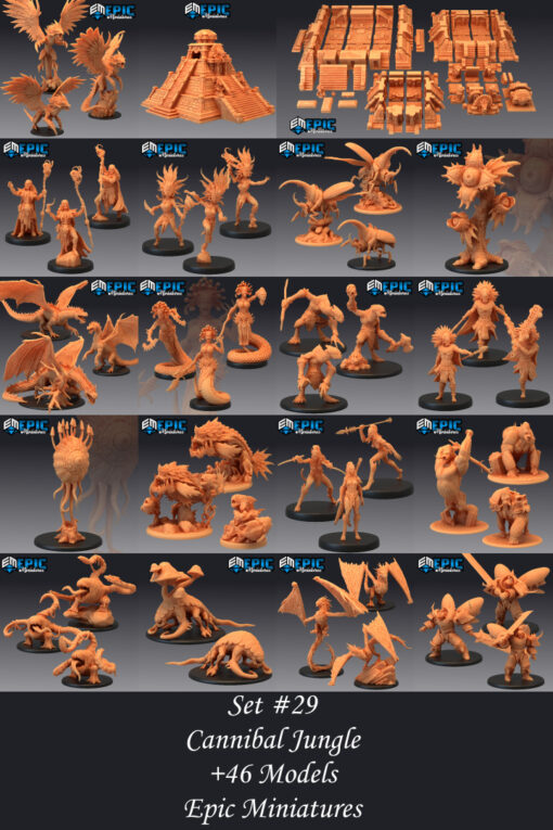 epic august 2021 cannibal jungle set home miniatures 3D print model - Mito3D