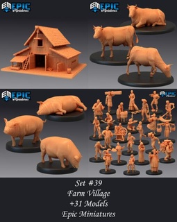 epic december 2021 farm village set home miniatures 3d print model - Mito3D