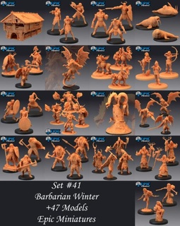 epic january 2022 barbarian winter set home miniatures 3d print model - Mito3D