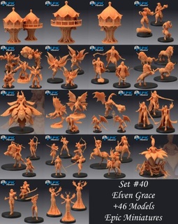 epic january 2022 elven grace set home miniatures 3d print model - Mito3D