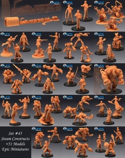 epic march 2022 steam constructs set home miniatures 3d print model - Mito3D
