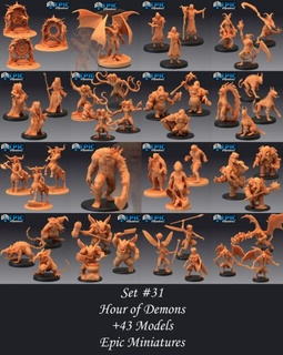 epic september 2021 hour demons set home miniatures 3d print model - Mito3D