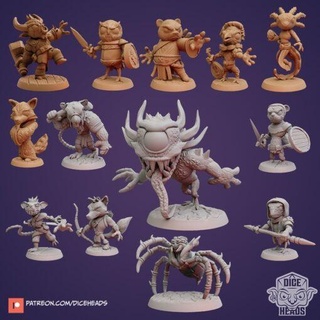 february 2021 dice heads miniatures 3d print model - Mito3D