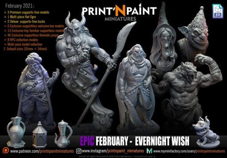 february 2021 print paint miniatures print'n 3d print model - Mito3D