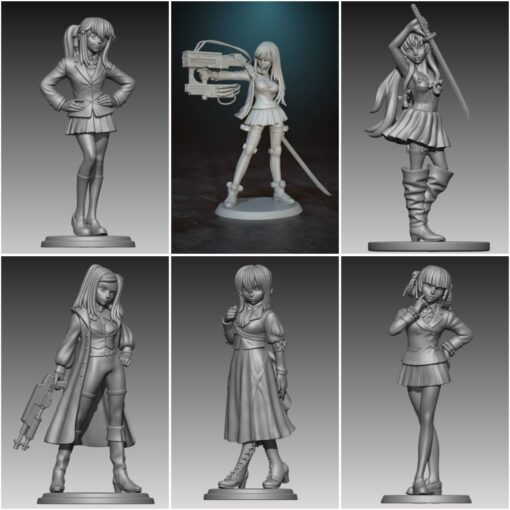 female character 6pcs ing model stl home 3d print 3D print model - Mito3D