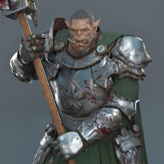 greatjaw orc fighter 3dartguy home miniatures 3d print model - Mito3D