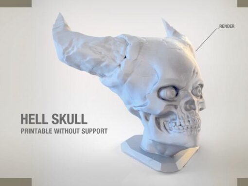 Hölle Schädel 3D print model - Mito3D