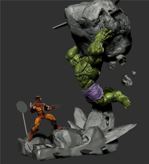 hulk vs wolverine ed model stl home marvel 3D print model - Mito3D