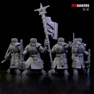 ice warriors command squad imperial force redmakers home miniatures 3d print model - Mito3D