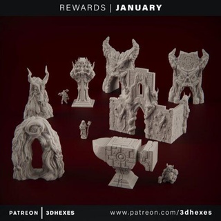 january 2020 3dhexes home miniatures 3d print model - Mito3D