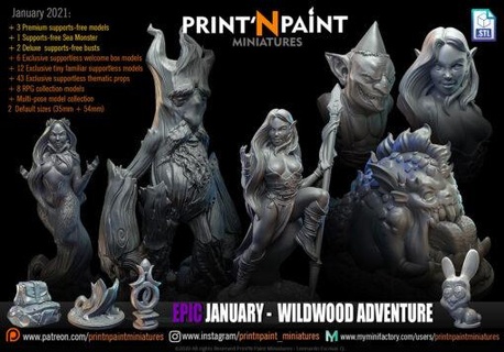 january 2021 print paint miniatures print'n 3d print model - Mito3D