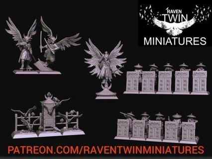 janeiro 2022 Raven gêmeo miniaturas 3d print model - Mito3D