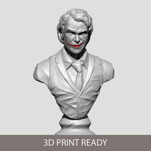 joker bust 3D print model - Mito3D