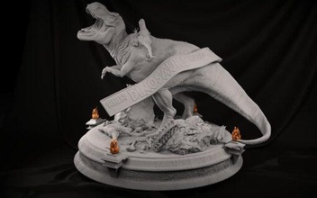 jurássico parque tiranossauro vs velociraptor ing modelo stl casa 3d impressão 3d print model - Mito3D