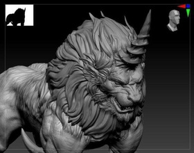 lion variation sacred beast biology 3d print model - Mito3D
