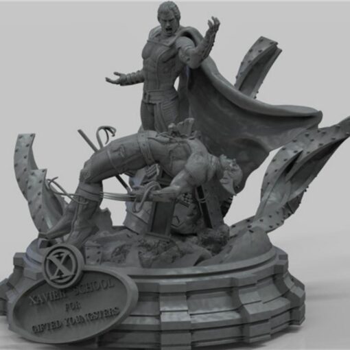 magneto vs wolverine ed model stl home marvel 3D print model - Mito3D