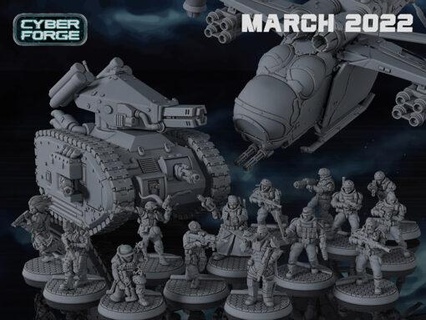 march 2022 cyber forge miniatures 3d print model - Mito3D