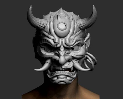 masque cyberpunk 2077 samouraï modèle stl 3d impression 3D print model - Mito3D