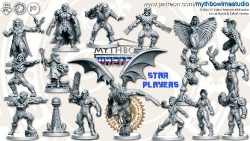 masters team 16 players fantasy football miniatures rn estudio 3d print model - Mito3D