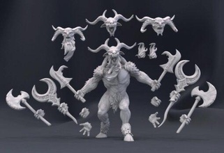 mini monstre grabuge baphomet diable démon 3d print model - Mito3D