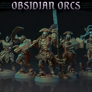 obsidiana orc banda guerra terno miniaturas 3d print model - Mito3D