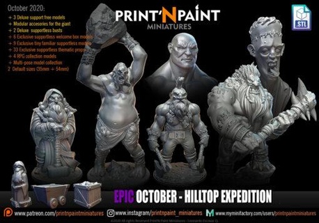october 2020 print paint miniatures print'n 3d print model - Mito3D