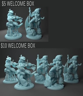 pack twin goddess miniatures 3d print model - Mito3D