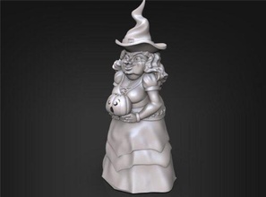 pumpkin witch 3d print model - Mito3D