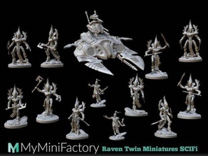 raven twin 202101 sci-fi 3d print model - Mito3D