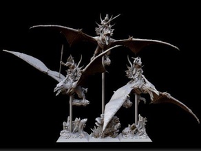 raven twin 202102 fantasy ing model stl home miniatures 3d print model - Mito3D