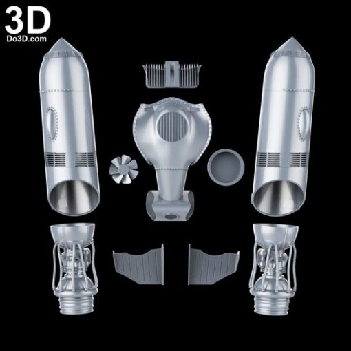 rocketeer fusée cirrus x3 jet pack capable modèle stl accueil maison 3d impression 3D print model - Mito3D