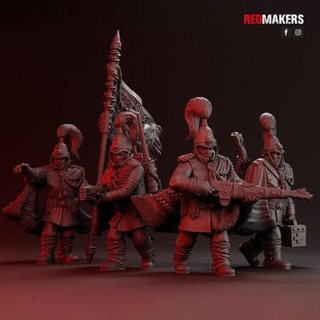 royal regiment command squad imperial force redmakers home miniatures 3d print model - Mito3D