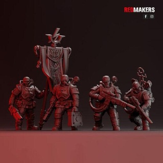 special forces command squad imperial force redmakers home miniatures 3d print model - Mito3D