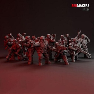 special forces elite squad imperial force redmakers home miniatures 3d print model - Mito3D