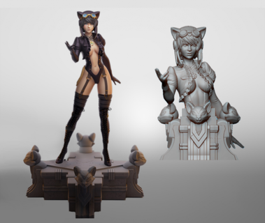 Steampunk mulher Gato capaz modelo stl casa dc histórias quadrinhos 3d print model - Mito3D