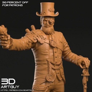 steampunk gentleman 3dartguy home miniatures 3d print model - Mito3D