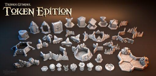 trihex citadel core collection dragon rest miniatures dragon's 3d print model - Mito3D