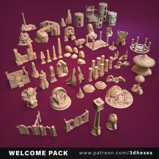 welcome pack 3dhexes home miniatures 3d print model - Mito3D