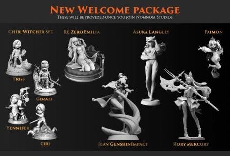 welcome pack nomnom figures home miniatures 3d print model - Mito3D